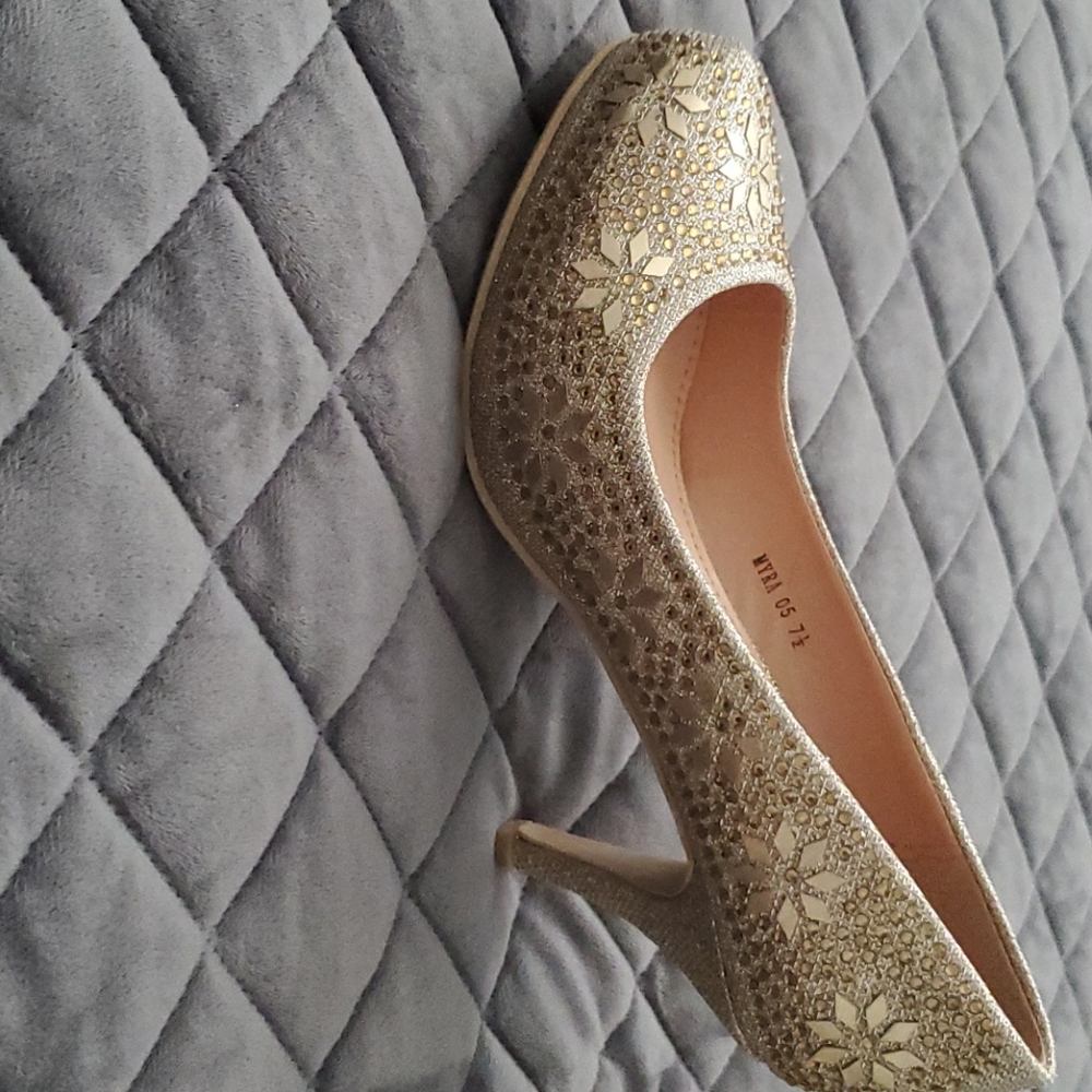 Gold sparkle shoes